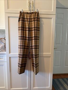 Vintage Pendleton Tan and Brown Plaid Kids/women Casual Trousers